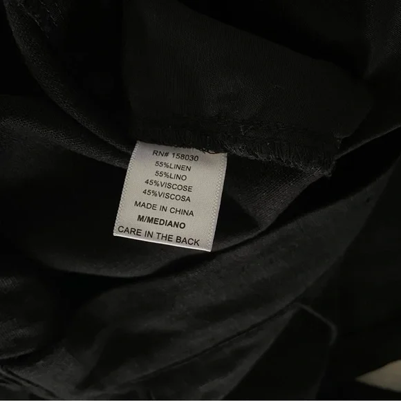 Black Linen Blend Trousers - Picture 8 of 9